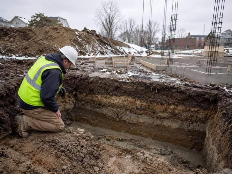 Geotechnical engineering issues affecting foundation design at a cold-weather construction site in Grand Rapids